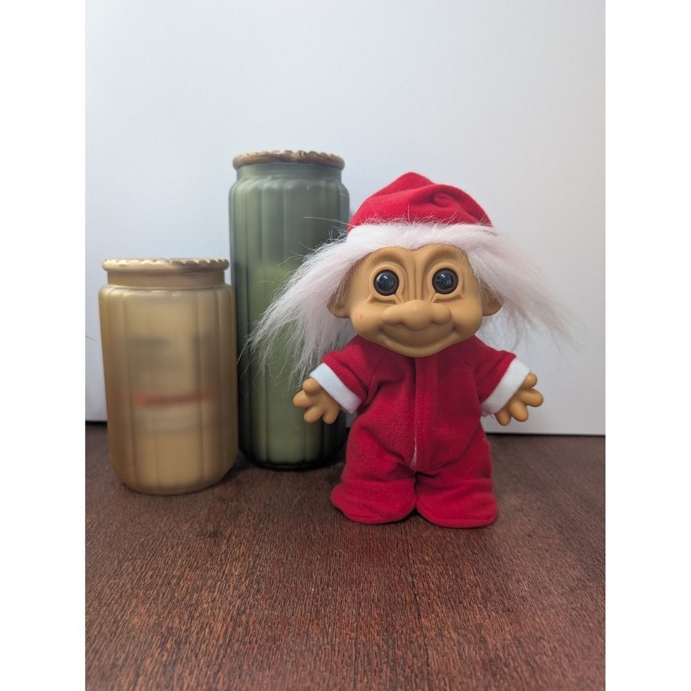 Vintage Russ Troll Santa Claus Pajamas 8" PJs White Hair Christmas Hat NICE!!! - Picture 5 of 5